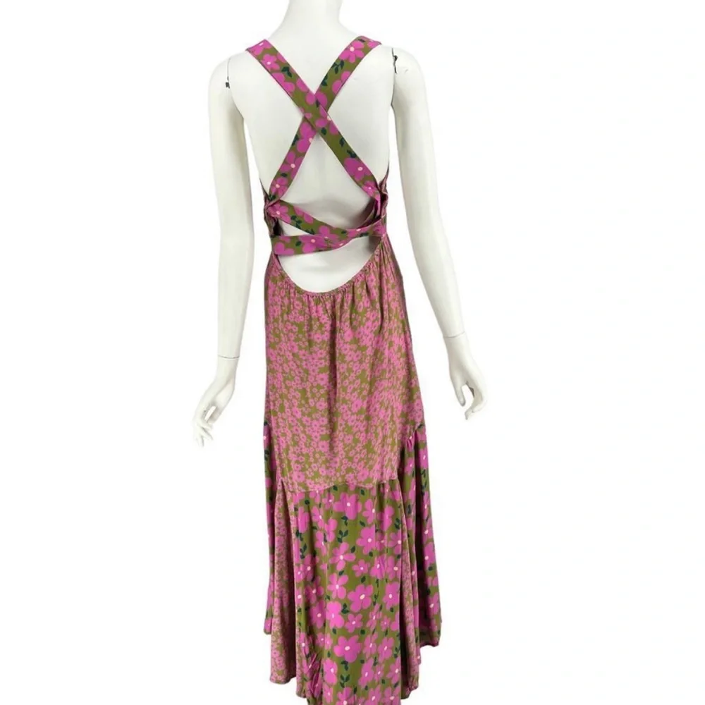 Free People Dewberry Printed Floral Sweetheart Maxi Dress Size Small NWOT